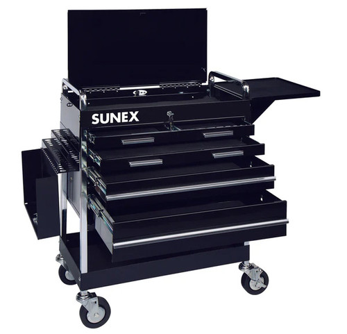 Heavy Duty 5 Drawer Service Cart - Black