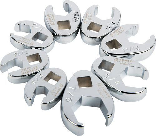 PG169 - 8 PC. 3/8" DR. SAE FLARE NUT CROWFOOT WRENCH SET