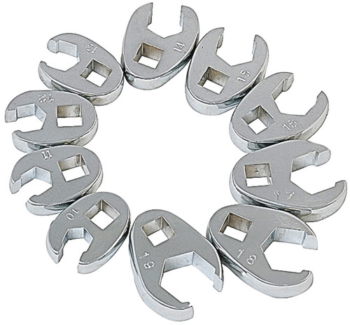 PG162 - 10 PC. 3/8" DR. METRIC FLARE NUT CROWFOOT WRENCH SET
