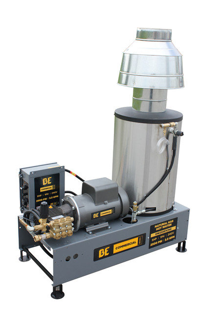2,500 PSI - 3.5 GPM HOT WATER PRESSURE WASHER WITH 5.0 HP BALDOR MOTOR AND AR TRIPLEX PUMP - HW255E1CNG