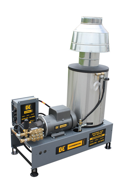 2,500 PSI - 3.5 GPM HOT WATER PRESSURE WASHER WITH 5.0 HP BALDOR MOTOR AND AR TRIPLEX PUMP - HW255E3CNG