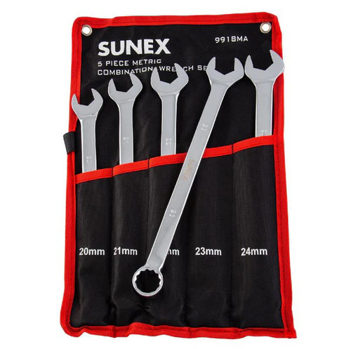 5 Pc. Ensemble métrique de clé combinée V-Groove polonaise complète