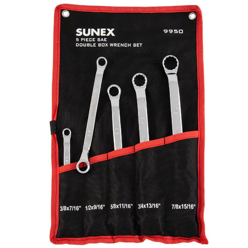 5PC FULL POLISH SAE DOUBLE BOX WRENCH SET