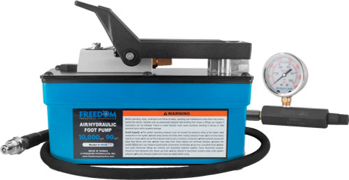 10,000 PSI, 90 CU-IN AIR/HYDRAULIC FOOT PUMP, 6 FT. HOSE
