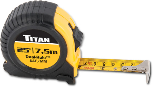 PG331 - 25 FT./7.5M TAPE MEASURE, SAE/METRIC, 1" BLADE, COMFORT GRIP SLEEVE, HANDS FREE BLADE LOCK