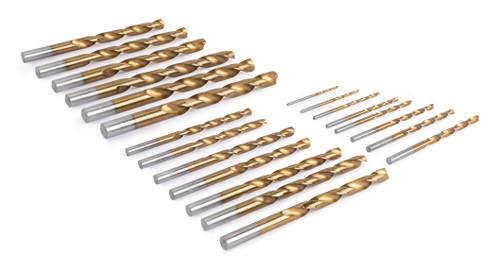 22 pc. Ensemble de forets de forage en titane