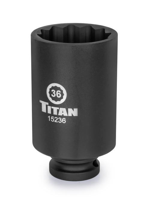 36 mm 1/2 in. Drive 12 pt. Axle Nut Socket