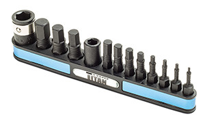 13 pc. Ensemble de bits hexadécoxial d’impact métrique
