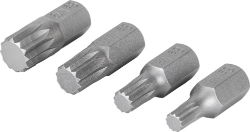 PG176 - 4-PC PRISE 3/8" ENSEMBLE XZN TRIPLE À MÈCHES CARRÉES, 30 MM DE LONG, M6, M8, M10 & M12