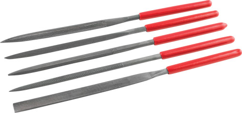 PG110 - 5-PC PRECISION FILE SET, 6.25" LONG (ROUND, HALF ROUND, FLAT, KNIFE & TRIANGLE)