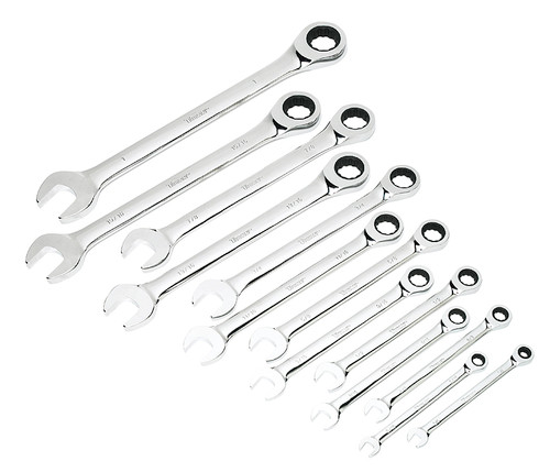 13 pc.12 pt. SAE Ratcheting Combinaison Clé Ensemble