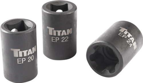 PG143 - 3-PC PRISE 1/2" JEU DE DOUILLES FEMELLE TORX PLUS®, EP20, EP22, EP24