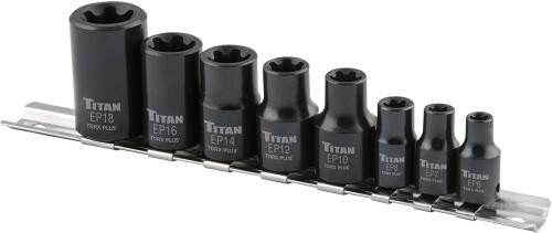 PG143 - 8-PC 1/4" & PRISE 1/2" JEU DE DOUILLES FEMELLE TORX PLUS®, EP6 À EP18