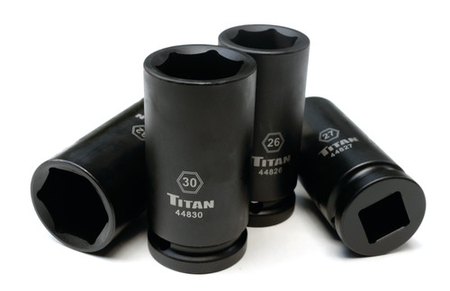 8 pc. 3/4 po. Socket d’impact profond métrique de lecteur