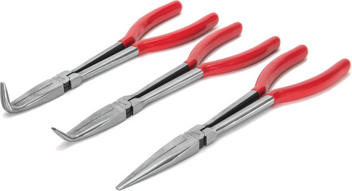 PG183 - 3-PC 11" LONG NOSE PLIERS SET - STRAIGHT, 45°, 90°