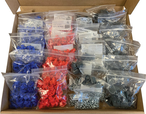 PG218 - 1/4", 3/8", 1/2" DRIVE SOCKET BUNDLE, 397 HOLDERS & 400 SCREWS (BOARD & TOOLS NOT INCLUDED)