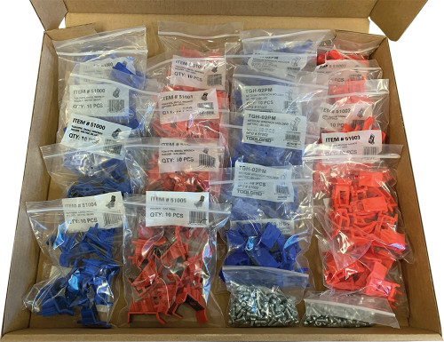 PG218 - ENSEMBLE DE CLÉS MÉTRIQUES ET SAE, 200 SUPPORTS ET 200 VIS (PLANCHE ET OUTILS NON INCLUS)