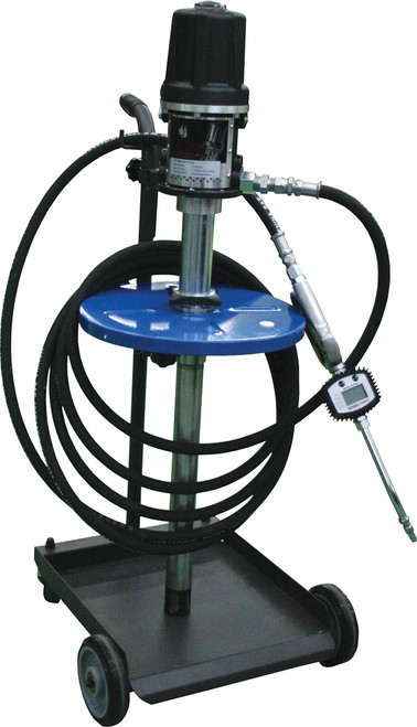 PG270 - 5:1 OIL PUMP KIT WITH CART, 25 FT. HOSE, DRUM COVER & DIGITAL OIL NOZZLE, 60L CAPACITY, 40L/MIN (10.5 GPM)