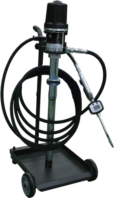 PG254 - KIT POMPE À HUILE 5:1 AVEC CHARIOT, TUYAU DE 25 PIEDS, BUSE D’HUILE NUMÉRIQUE, CAPACITÉ DE 60 L, 40 L/MIN (10,5 GPM)