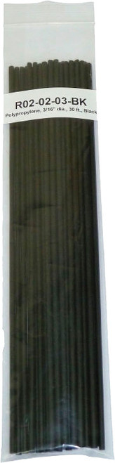 PG296 - POLYPROPYLENE ROD, 1/8" DIAMETER, 30 FT., BLACK