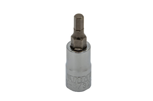 5/32 » Hex bit, Satin Chrome 1/4 » sq. dr. porte-bit