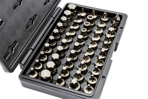 IMPACT MASTER Set, 50 Pièces, Demi-coupe Torx, Hexagone, Plat, Philips, & XZN Pilotes, 3/8 " Sq. Dr.