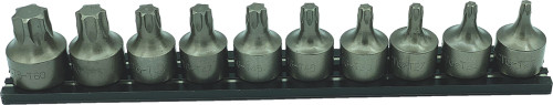 PG151 - ENSEMBLE DE TOURNOIR TORX À DEMI-DÉCOUPE À IMPACT 10 PC, LECTEUR CARRÉ 3/8"