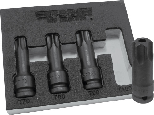 PG158 - ENSEMBLE GRAND TOURNEVIS TORX® À IMPACT, T70, T80, T90 & INTOSSABOTABLE T100