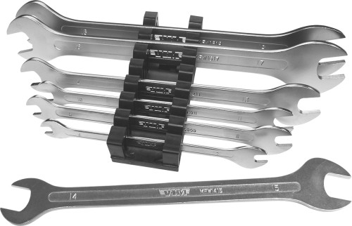 PG168 - METRIC FLAT WRENCH SET, 7 PC, 6-19MM, OPEN END