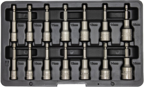 PG182 - 12-PC METRIC NUT SETTER KIT, HOLLOW & MAGNETIC, 8-14MM