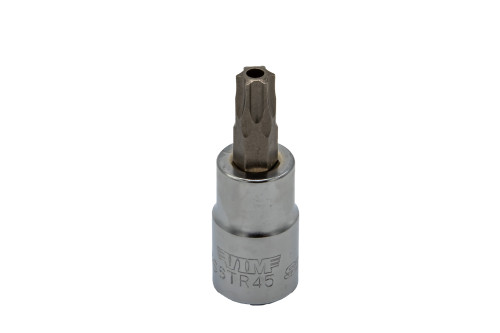 TR45 Inviolable Torx Gun métal bit gris, Chrome satiné 3/8 " sq.dr. porte-bit