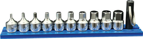 PG154 - METRIC STUBBY HEX DRIVE BIT 9 PC SET, 2-10MM, 1/4" SQUARE DR.