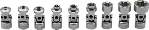 PG157 - UNIVERSAL JOINT E-TORX 1/4" DR. SET, INVERTED TORX DRIVERS E4-E16