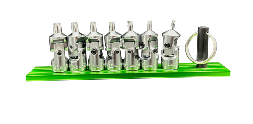 Universal Joint Half Cut Torx Set, 7pc, T10 à T40, base Magrail