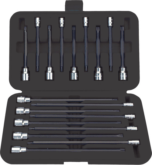 PG160 - 18-PC LONG TORX MASTER SET, T10 THRU T50, 4.5" & 8" LONG, 1/4" & 3/8" DRIVE