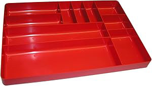 Tray Organizer, 11 » x16 », 10 compartiments, plastique rouge