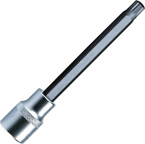 XZN8 12 pt. Triple Sq, 4"L Bit et support, Bit noir avec 3/8 » carré. lecteur chromé satiné Porte-tricoté