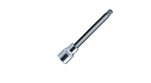 XZN18 12 pt. Triple Sq, 4"L Bit et support, Bit noir avec 1/2 » carré. lecteur chromé satiné Porte-tricoté
