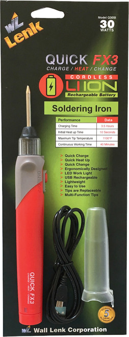PG326 - FER À SOUDER LI-ION RECHARGEABLE QUICK FX3 DE 30 WATTS