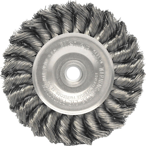 PG99 - 4" STANDARD TWIST KNOT WIRE WHEEL, .014" STEEL FILL, 1/2"-3/8" ARBOR HOLE - SAME AS ANDERSON 13583