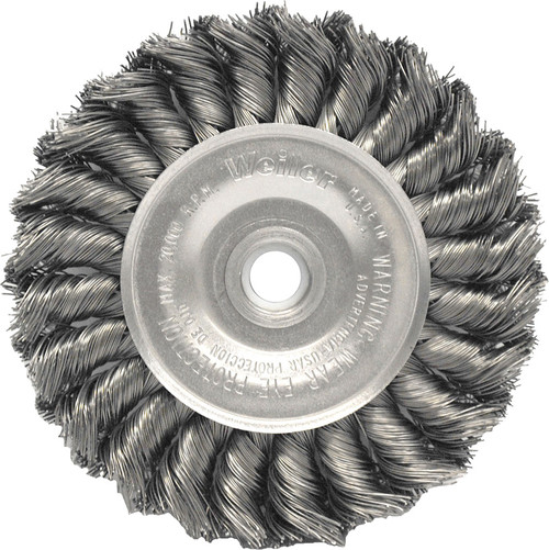 PG112 - 4" STANDARD TWIST KNOT WIRE WHEEL, .020" STEEL FILL, 1/2"-3/8" ARBOR HOLE - SAME AS ANDERSON 13603