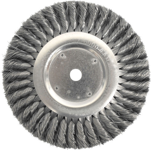 PG105 - 8" STANDARD TWIST KNOT WIRE WHEEL, .014" STEEL FILL, 5/8" ARBOR HOLE - SAME AS ANDERSON 13884