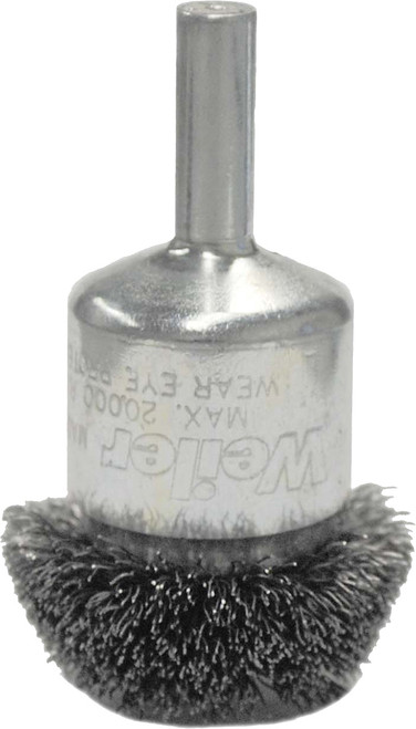 PG105 - 1-1/4" CIRCULAR FLARED CRIMPED WIRE END BRUSH, .008" STEEL FILL