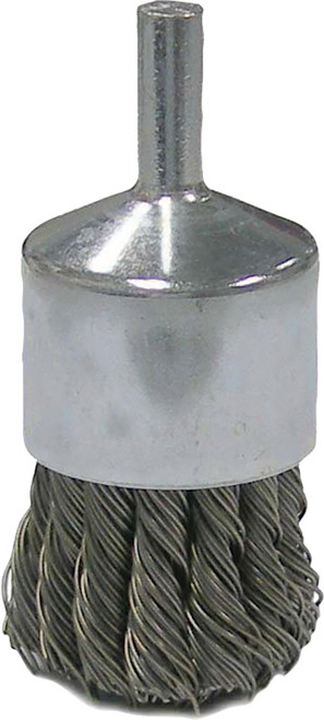 PG112 - WOLVERINE 1" KNOT WIRE END BRUSH, 1/4" STEM, .020" STEEL FILL, 1/4" STEM - SAME AS ANDERSON 12081
