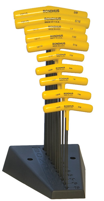 PG159 - 10-PC BALL END T-HANDLE SET, 3/32"-3/8"