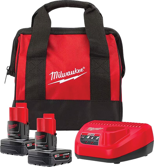 PG68 - M12 REDLITHIUM™ XC4.0 KIT DE DÉMARRAGE - (2) BATTERIES M12 XC4.0 4AH, (1) CHARGEUR, (1) SAC D’ENTREPRENEUR