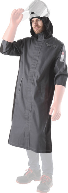 PG130 - VESTE DE COMMUTATION CAT’ARC MULTI-RISQUE AVEC CAPUCHE ET POIGNETS AJUSTABLES POUR PROTÉGER CONTRE UN ARC ÉLECTRIQUE, ATTACHE CENTRALE VELCRO, TAILLE 4XL