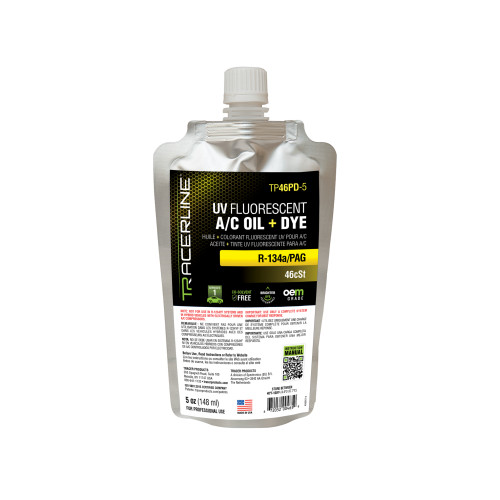 5oz (148 ml) FOIL POUCH PAG 46 A/C OIL WITH FLUORESCENT DYE