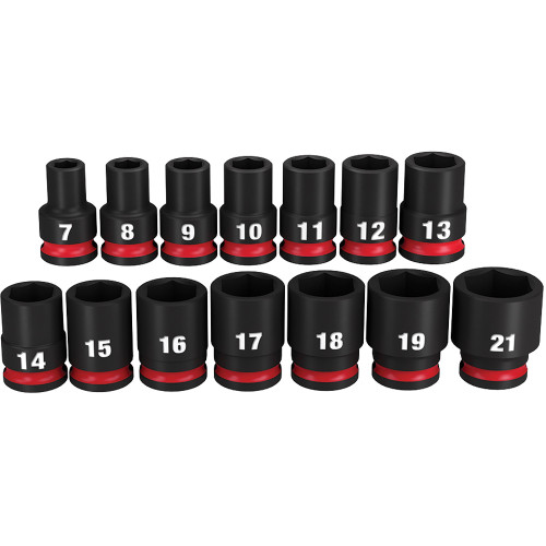 14 PIÈCES PRISE 3/8", JEU DE DOUILLES À CHOCS MÉTRIQUES STANDARD DE 6 POINTS, 7 MM À 21 MM