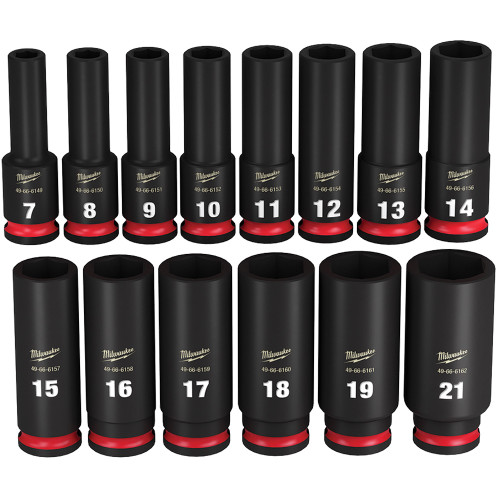 14 PIÈCES PRISE 3/8", JEU DE DOUILLES MÉTRIQUES À CHOC PROFOND DE 6 POINTS, 7 MM – 21 MM